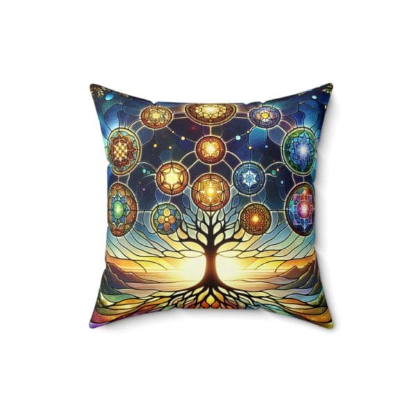 A tree of life with many colors and shapes